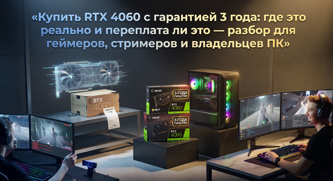 Купить RTX 4060 с гарантией 3 года: где это реально и переплата ли это — разбор для геймеров, стримеров и владельцев ПК