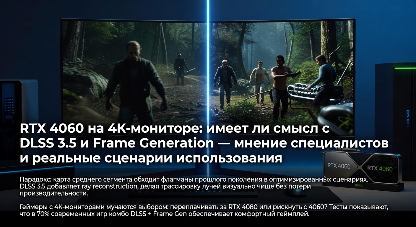 RTX 4060 на 4K-мониторе: имеет ли смысл с DLSS 3.5 и Frame Generation — мнение специалистов и реальные сценарии использования