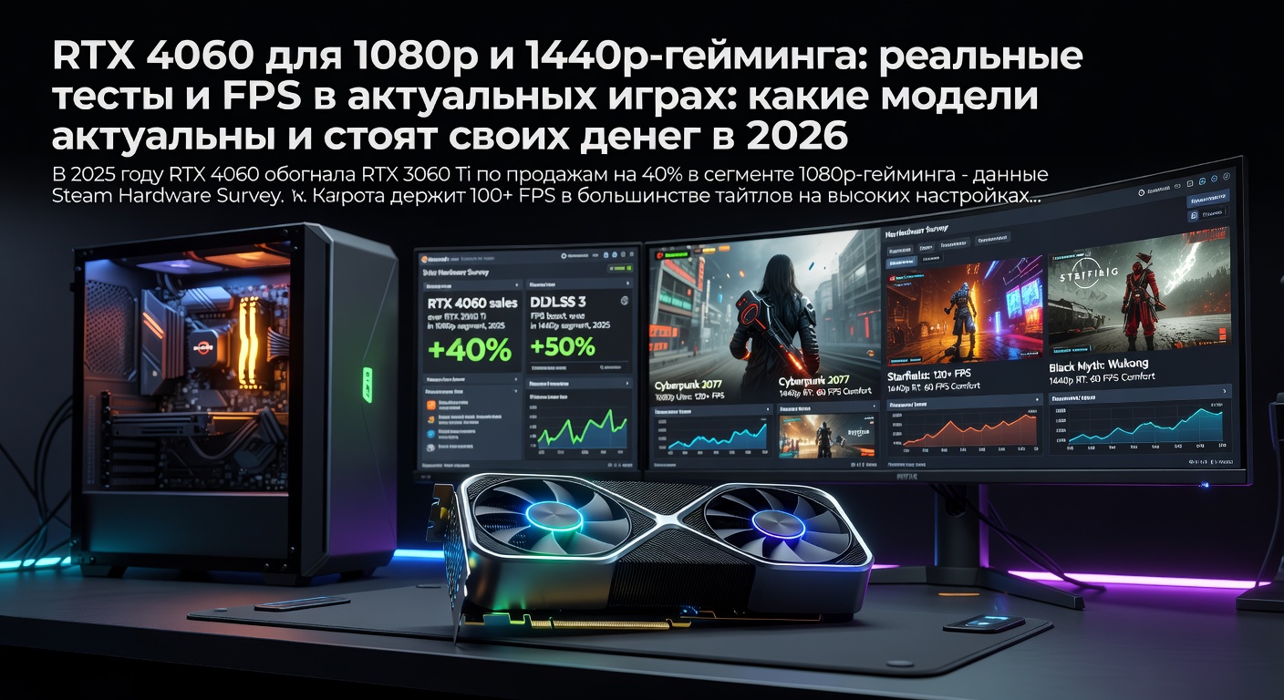 RTX 4060 для 1080p и 1440p-гейминга: реальные тесты и FPS в актуальных играх: какие модели актуальны и стоят своих денег в 2026