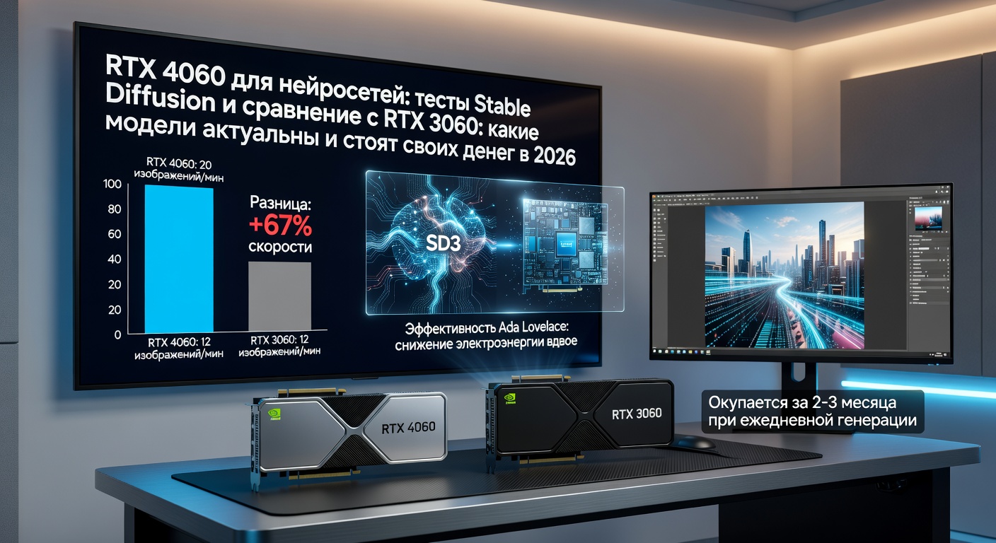 RTX 4060 для нейросетей: тесты Stable Diffusion и сравнение с RTX 3060: какие модели актуальны и стоят своих денег в 2026