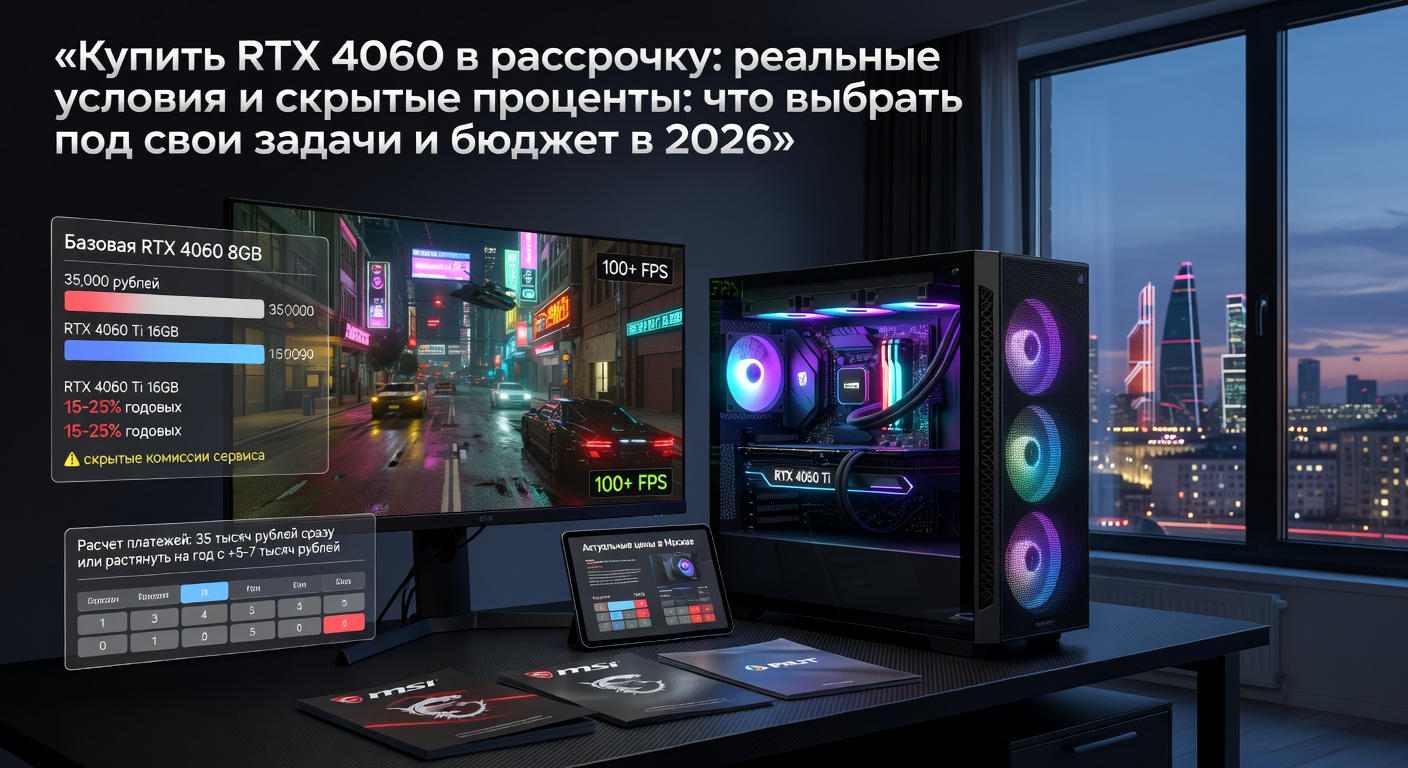 Купить RTX 4060 в рассрочку: реальные условия и скрытые проценты: что выбрать под свои задачи и бюджет в 2026
