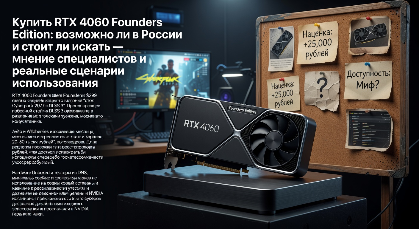 Купить RTX 4060 Founders Edition: возможно ли в России и стоит ли искать — мнение специалистов и реальные сценарии использования