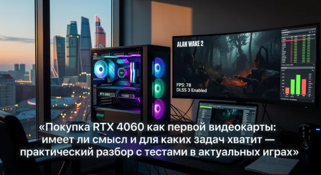 Покупка RTX 4060 как первой видеокарты: имеет ли смысл и для каких задач хватит — практический разбор с тестами в актуальных играх